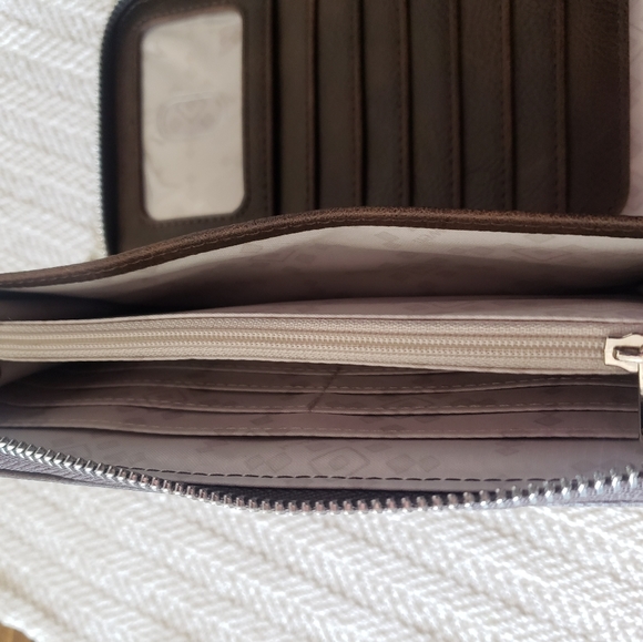 Matching Wristlet and Wallet, Brown Leather - Picture 6 of 6